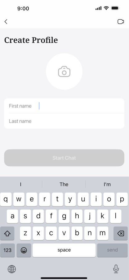 创建个人资料界面